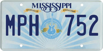 MS license plate MPH752