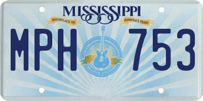 MS license plate MPH753