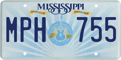 MS license plate MPH755