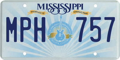 MS license plate MPH757