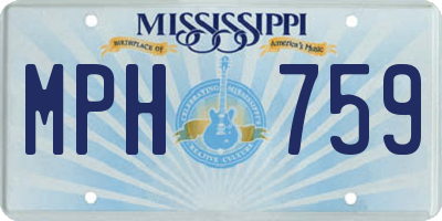 MS license plate MPH759