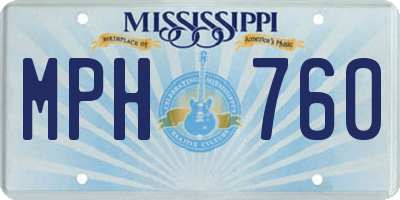 MS license plate MPH760