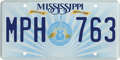MS license plate MPH763