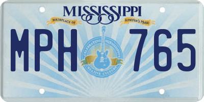 MS license plate MPH765
