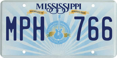 MS license plate MPH766