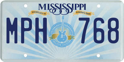 MS license plate MPH768