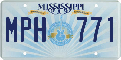 MS license plate MPH771
