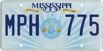 MS license plate MPH775