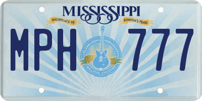 MS license plate MPH777