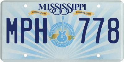 MS license plate MPH778