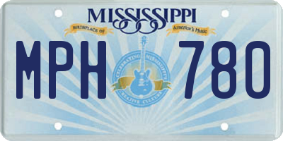 MS license plate MPH780