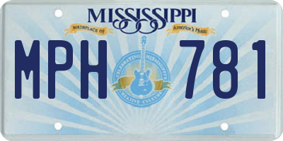 MS license plate MPH781