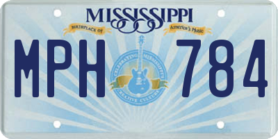 MS license plate MPH784