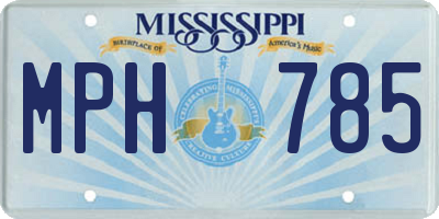 MS license plate MPH785