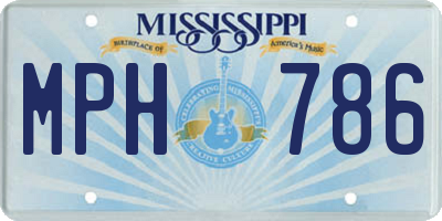 MS license plate MPH786