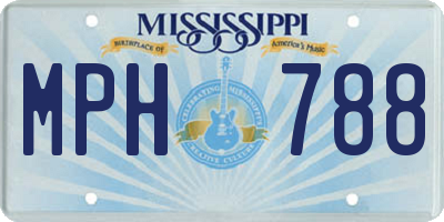 MS license plate MPH788