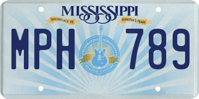 MS license plate MPH789