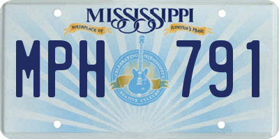 MS license plate MPH791