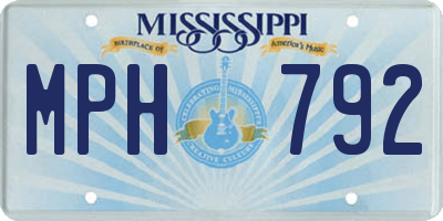MS license plate MPH792