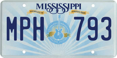 MS license plate MPH793