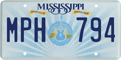 MS license plate MPH794