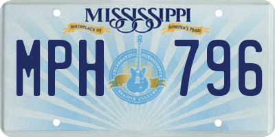 MS license plate MPH796