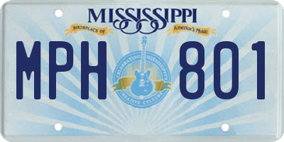 MS license plate MPH801