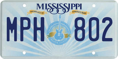 MS license plate MPH802