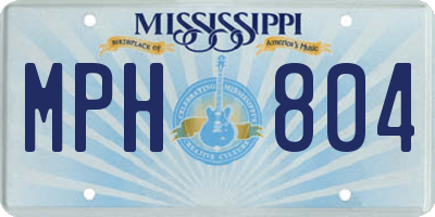 MS license plate MPH804