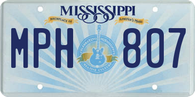 MS license plate MPH807