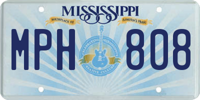 MS license plate MPH808