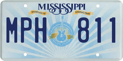 MS license plate MPH811