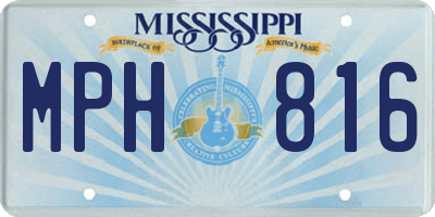 MS license plate MPH816