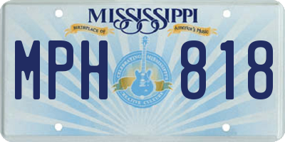 MS license plate MPH818