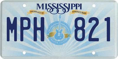 MS license plate MPH821
