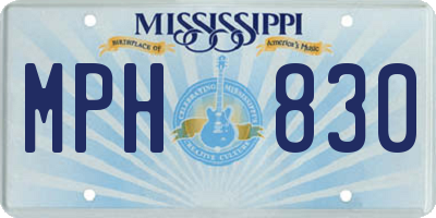 MS license plate MPH830