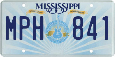 MS license plate MPH841