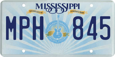 MS license plate MPH845