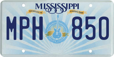 MS license plate MPH850