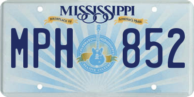 MS license plate MPH852