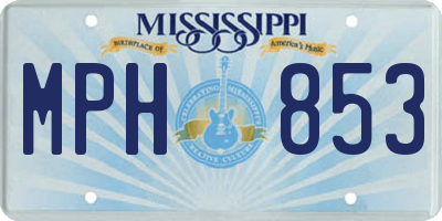 MS license plate MPH853