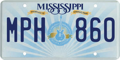 MS license plate MPH860