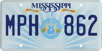 MS license plate MPH862