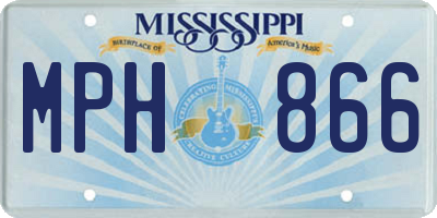 MS license plate MPH866