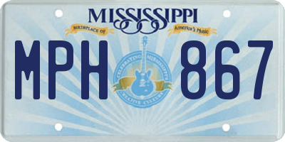 MS license plate MPH867