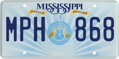 MS license plate MPH868