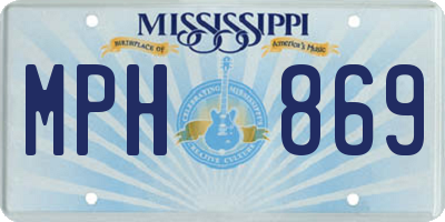 MS license plate MPH869