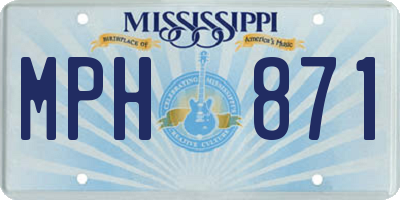 MS license plate MPH871
