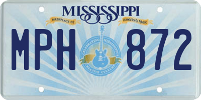 MS license plate MPH872