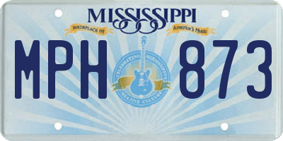 MS license plate MPH873